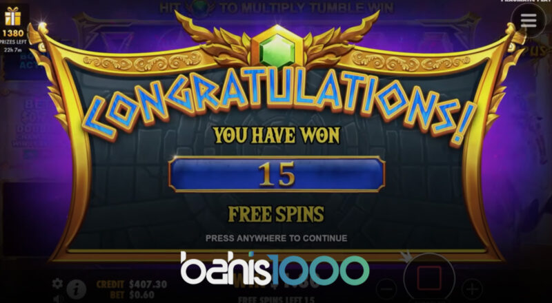 Bahis1000 Gate of Olympus Freespin!